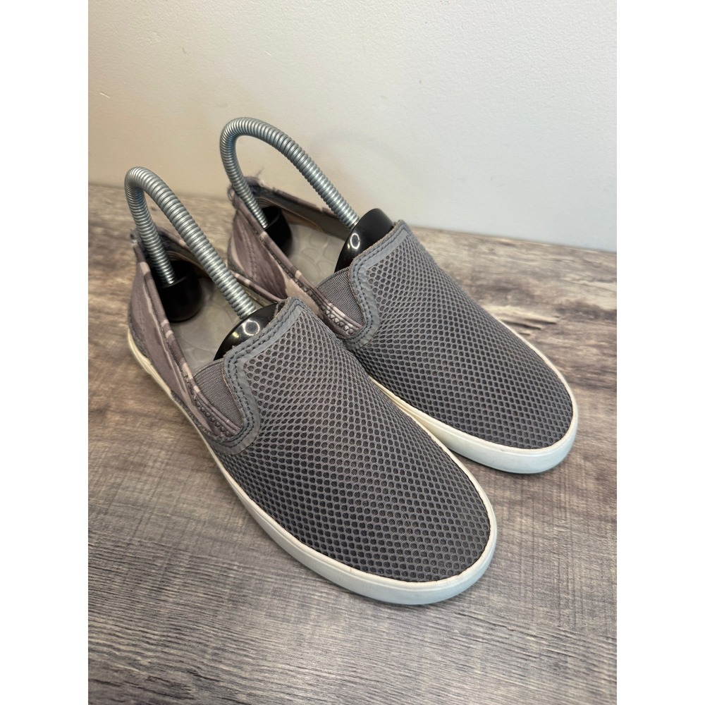 Sperry Womens Grey Mesh Camo Slip On Sneakers STS86363 Size 5.5M